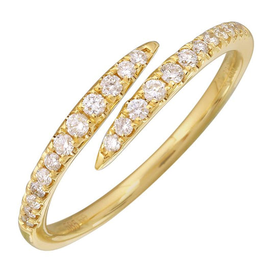 14k Yellow Gold Open Center Crossover Diamond Ring