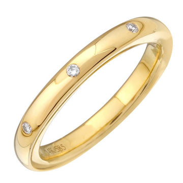 14k Yellow Gold Round Diamond Inlay Band