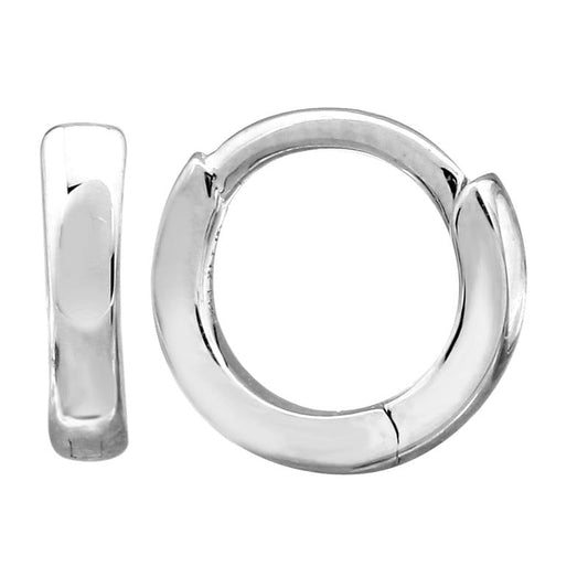 14k White Gold Mini Huggie Earrings 7mm