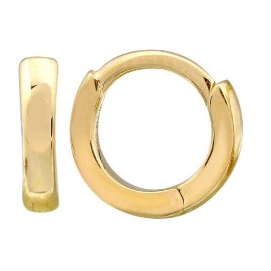 14k Yellow Gold Eternity Mini Round Huggie Earrings 7mm