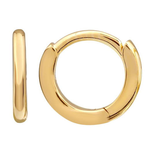 14k Yellow Gold Eternity Mini Round Huggie Earrings 8mm