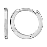14k White Solid Gold Huggie Earrings 10mm