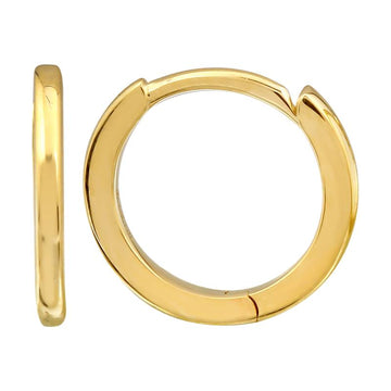 14k Yellow Gold Eternity Mini Round Huggie Earrings 10mm