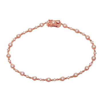 14k Rose Gold Milgrain Bezel Diamond Bracelet