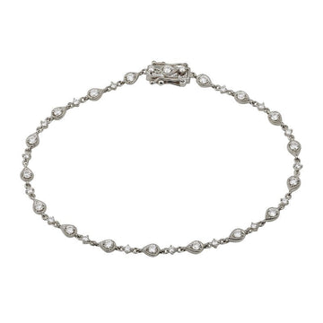 14k White Gold Milgrain Bezel Diamond Bracelet