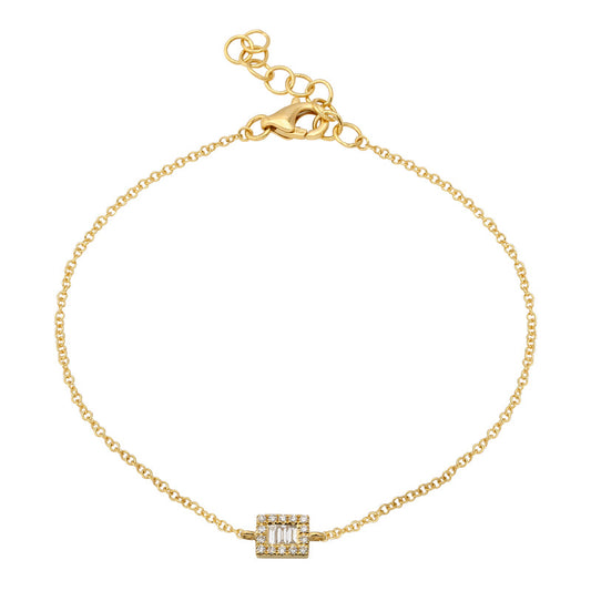 14k Yellow Gold Topaz Diamond Bracelet