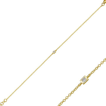 14k Yellow Gold Baguette Diamond Bezel Bracelet