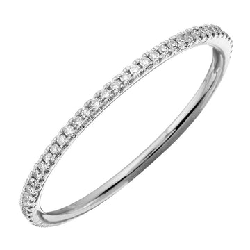 14k White Gold Thin Diamond Eternity Band