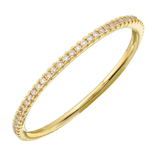 14k Yellow Gold Thin Diamond Eternity Band