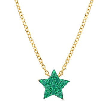 14k Yellow Gold Tsavorite Star Necklace