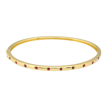 14k Yellow Gold Ruby Bangle