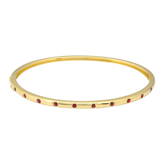 14k Yellow Gold Ruby Bangle