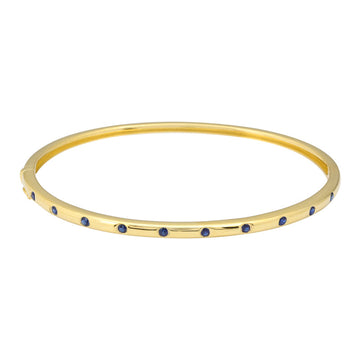 14k Yellow Gold Sapphire Bangle