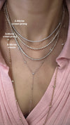 14k White Gold Mini Diamond Tennis Choker Necklace 2.00ctw