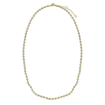 14k Yellow Gold Round Diamond Bezel Set Necklace