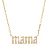 14k Yellow Gold Lowercase Old English Mama Diamond Necklace .20ctw