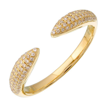 14k Yellow Gold Pave Diamond Claw Ring