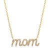 14k Yellow Gold Lowercase Script Mom Diamond Necklace .15ctw