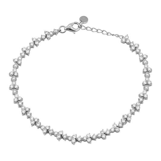 14k White Gold Trio Diamond Bracelet