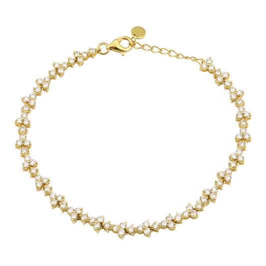 14k Yellow Gold Trio Diamond Bracelet