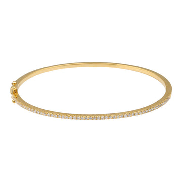 14k Yellow Gold Dainty Diamond Bangle