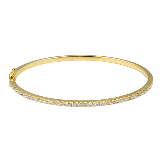 14k Yellow Gold Stackable Diamond Bangle