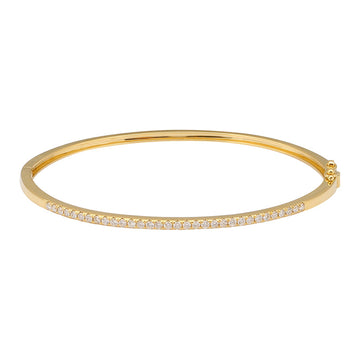 14k Yellow Gold Diamond Bangle 1.6mm