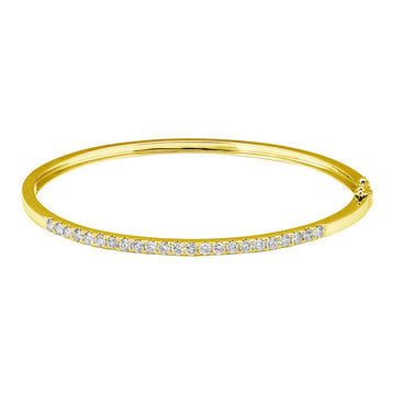 14k Yellow Gold Diamond Bangle 2.3mm