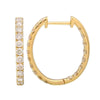 14k Yellow Gold 18mm Oval Inside Out Diamond Hoop Earrings 1.00ctw