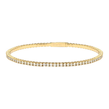 14k Yellow Gold Flexible Diamond Tennis Bangle 2.00ctw