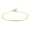 14k Yellow Gold Shared Prong Diamond Bar Chain Bracelet .20ctw