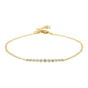 14k Yellow Gold Shared Prong Bar Diamond Bracelet