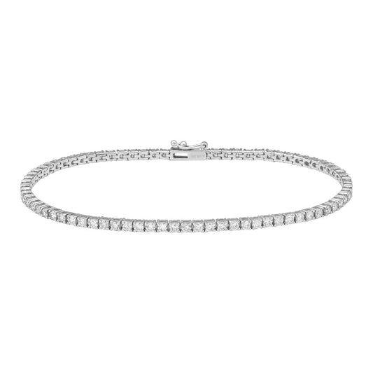 14k White Gold Classic 4 Prongs Diamond Tennis Bracelet 2.60ctw