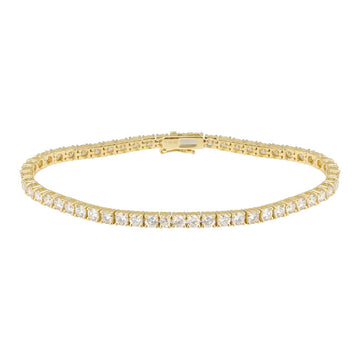 14k Yellow Gold Classic 4 Prongs Diamond Tennis Bracelet 2.60ctw