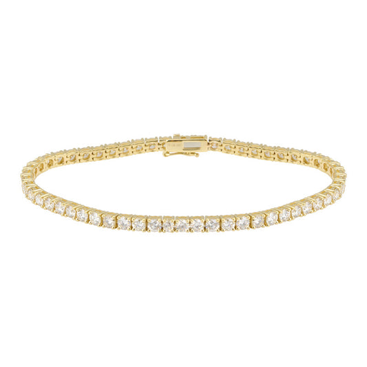 14k Yellow Gold Classic 4 Prongs Diamond Tennis Bracelet 2.60ctw