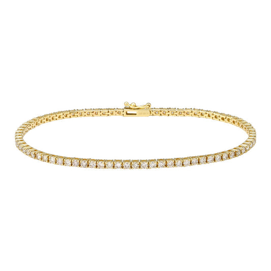 14k Yellow Gold Classic 4 Prongs Diamond Tennis Bracelet 3.50ctw