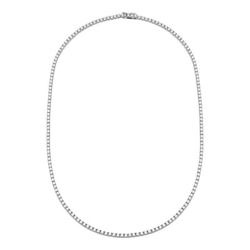 14k White Gold Classic 4 Prong Diamond Tennis Necklace 3.30ctw