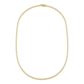 14k Yellow Gold Classic 4 Prong Diamond Tennis Necklace 4.70ctw