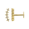 14k Yellow Gold Arc Diamond Flat Back Earrings .15ctw