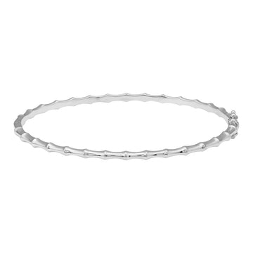 14k White Gold Bamboo Bangle