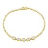 14k Yellow Gold Illusion Emerald Diamond Tennis Bracelet 1.35ctw