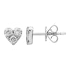 14k White Gold 6.5mm Heart Diamond Stud Earrings .35ctw