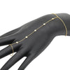 14k Yellow Gold Diamond Bezel Hand Chain Bracelet