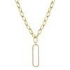 14k Yellow Gold Diamond Paperclip Link Necklace .15ctw