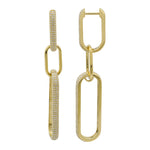 14k Yellow Gold Link Diamond Earrings