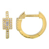 14k Yellow Gold 11mm Baguette Halo Diamond Huggie Earrings .20ctw