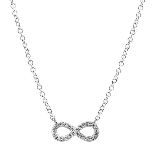 14k White Gold Infinity Diamond Necklace