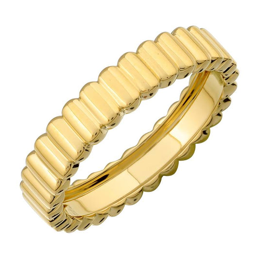 14k Yellow Gold Fluted Ring 4mm