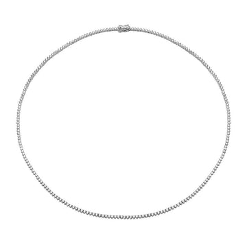 14k White Gold 3 Prong Diamond Tennis Necklace 3.60ctw