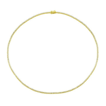 14k Yellow Gold 3 Prong Diamond Tennis Necklace 3.60ctw